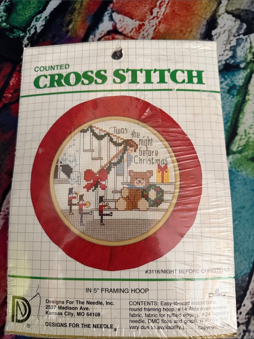 Designs For The Needle Red Framing Hoop - Night Before Christmas Cross Stitch
